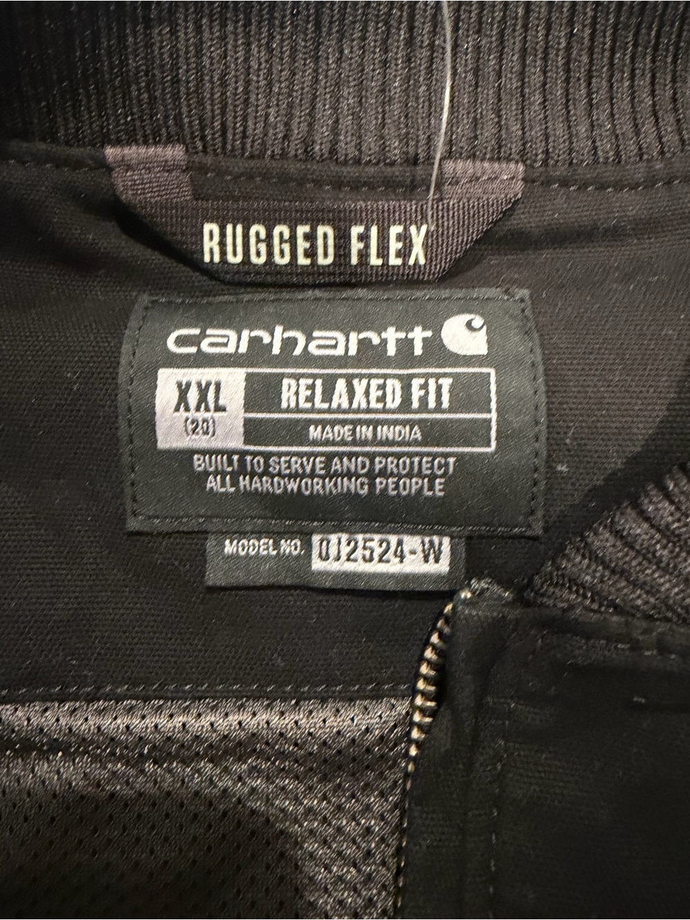 Carhartt Black Zip-Up Bomber Jacket with Ribbed Cuffs - Picture 4 of 6